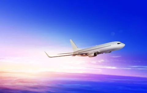 Flying-up airplane Stock Photos