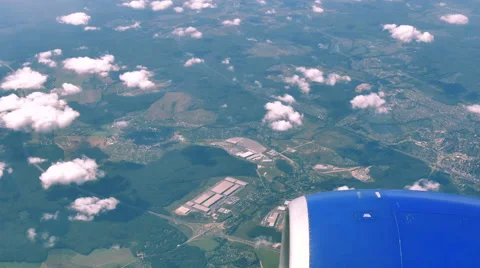 Flying in an airplane. Top view Stock Footage 55297935