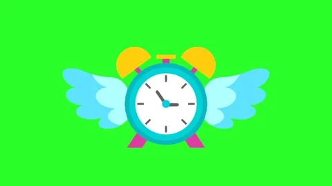 Flying Alarm Clock with Wings for Time Management and Deadline Concept 库存影片 319793178