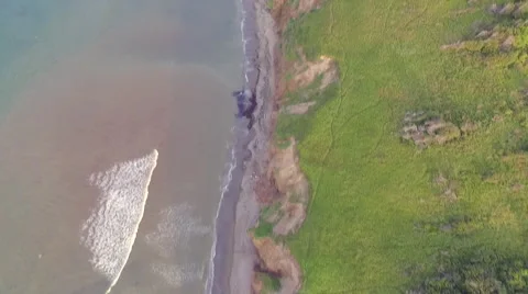 Flying along the beach Stock Footage 54107432