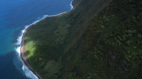 Flying along the cliffs of Molokai. Shot in 2010. Stock Footage 59523412