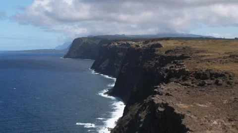 Flying along the cliffs of Molokai's coastline. Shot in 2010. Stock Footage 59523439