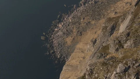 Flying Along the Cliffs of Ryten In Lofoten Stock Footage 116358836