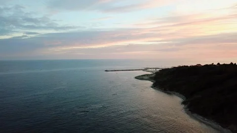 Flying along the coast Stock Footage 108719903