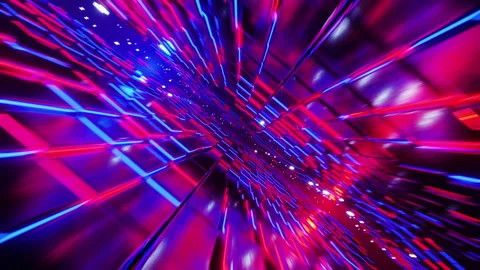 Flying along a corridor of glowing cubes. Infinitely looped animation. Stock Footage 170764576