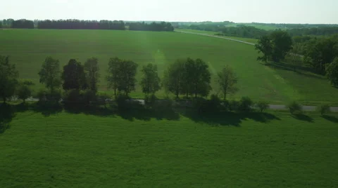 Flying along County Road in Bright Summer Day. Stock Footage 64937511