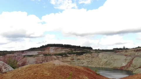 Flying along the mountain, lake view Video stock 203734740