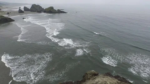 Flying along the oregon coast Stock Footage 70402893