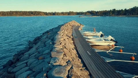 Flying along the Pier Stock Footage