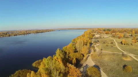 Flying along the river Stock-Footage 56474191