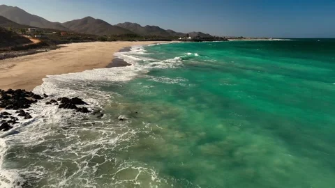 Flying along tropical waves forward flight Stock Footage 236742136