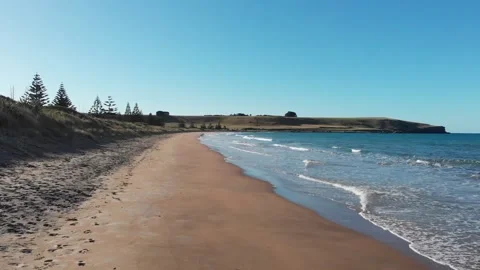 Flying alongside the coastline Stock Footage 151700901