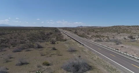 Flying alongside US-70 New mexico drone aerial 4K Stock Footage 111312674