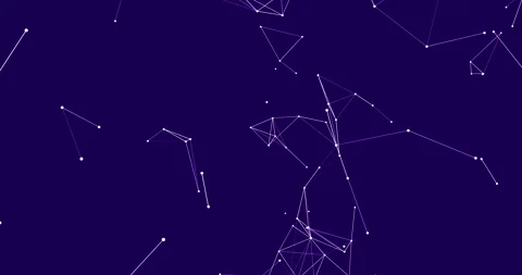 Flying and assembling a weave of dots and lines on a blue background Stock Footage 304823721