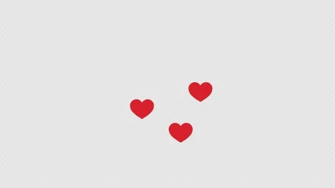Flying and bursting hearts in a flat style, love. 2D animation Stock Footage 328499892