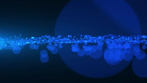 Flying and chaotically moving blue particles Stock Footage 289883952