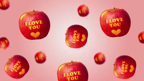Flying and wiggle of different diameters apples Stock Footage 168588695