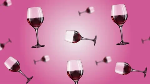 Flying and wiggle of different diameters full transparency wine glasses Stock Footage 168621090
