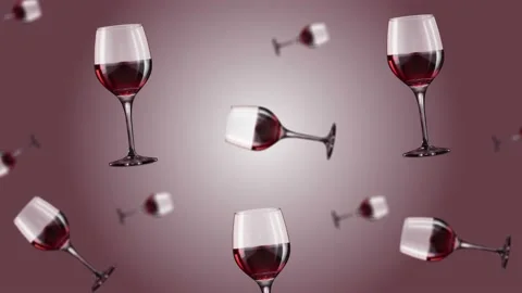 Flying and wiggle of different diameters full transparency wine glasses Stock Footage 168621101