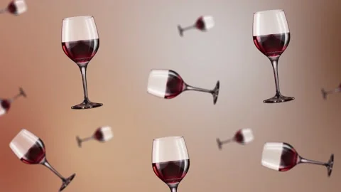 Flying and wiggle of different diameters full transparency wine glasses Stock Footage 168621102