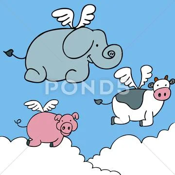 Flying animals Stock Illustration