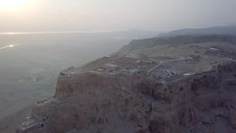 Flying aroun Masada remains Stock Footage 101072541