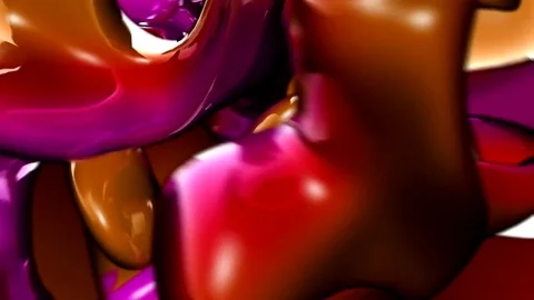 Flying around abstract shapes Video stock 82251218