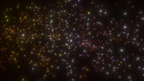 Flying around an abstract star cluster Stock Footage 257810582
