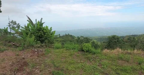 Flying around back roads of Bali on mountain top Stock Footage 73101415