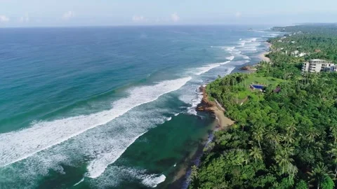 Flying around the beach area Video stock 288234264