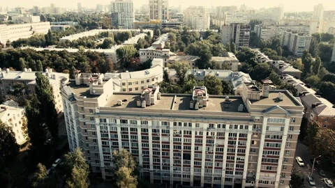 Flying around the city Stock Footage 204125242