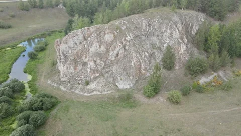 Flying around the cliff Stock Footage 161413121