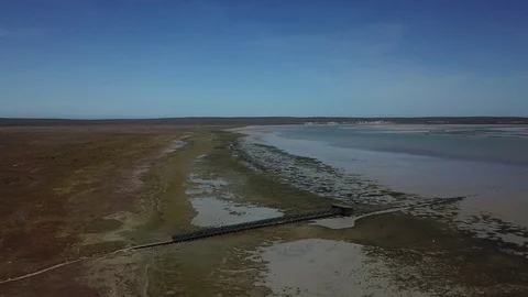 Flying Around a Jetti Stock Footage 115320010