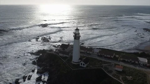 Flying around lighthouse cinematic shot Video stock 89889792