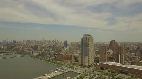 Flying around lower Manhattan in New York city. View on upper Manhattan. 4K Stock Footage 63322275