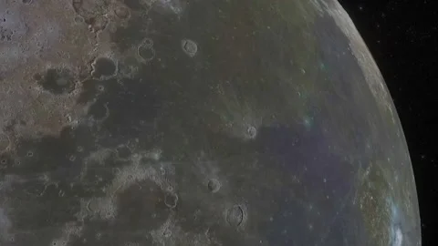 Flying around the Moon in Space Stock Footage 225318890