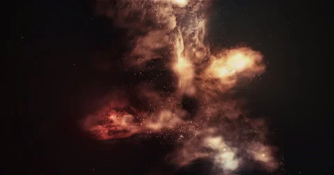 Flying Around Nebula In Space Full 4K Seamless Loop Stock Footage 50697121