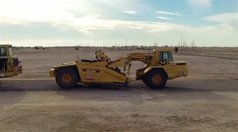 Flying around the tractor Stock Footage 35728621