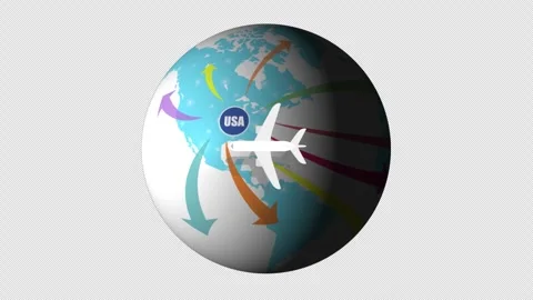 Flying around the world: Exploring international travel routes and destinations Vidéo 334111118