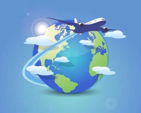 Flying around the world Stock-Illustration