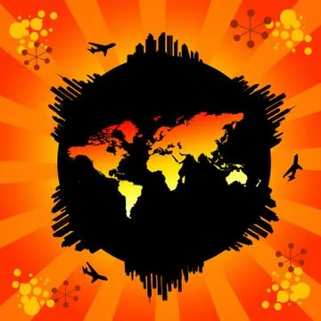 Flying around the world Stock Illustration