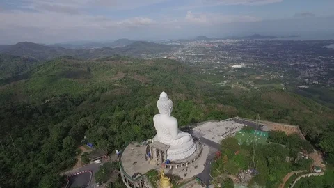 Flying arround of Big Buddha Phuket 스톡 동영상 83585546