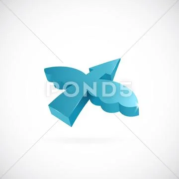 Flying arrow with wings vector symbol icon Stock Illustration