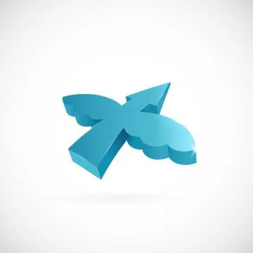 Flying arrow with wings vector symbol icon Stock Illustration
