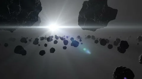 Flying asteroid, meteorite to Earth. outer space. Armageddon Stock Footage 64555001