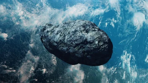Flying asteroid towards the planet earth 스톡 동영상 242793398