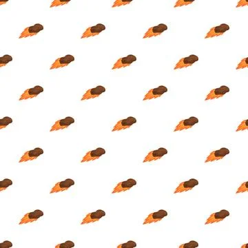 Flying asteroids seamless pattern for space theme background Illustrazione stock
