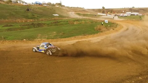 Flying, Autocross Buggy drift Stock Footage 91755327