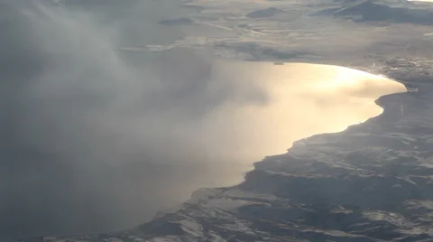 Flying away from lake Stock Footage 34417340