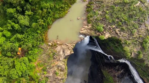 Flying away from multiple waterfalls. Stock Footage 51065650